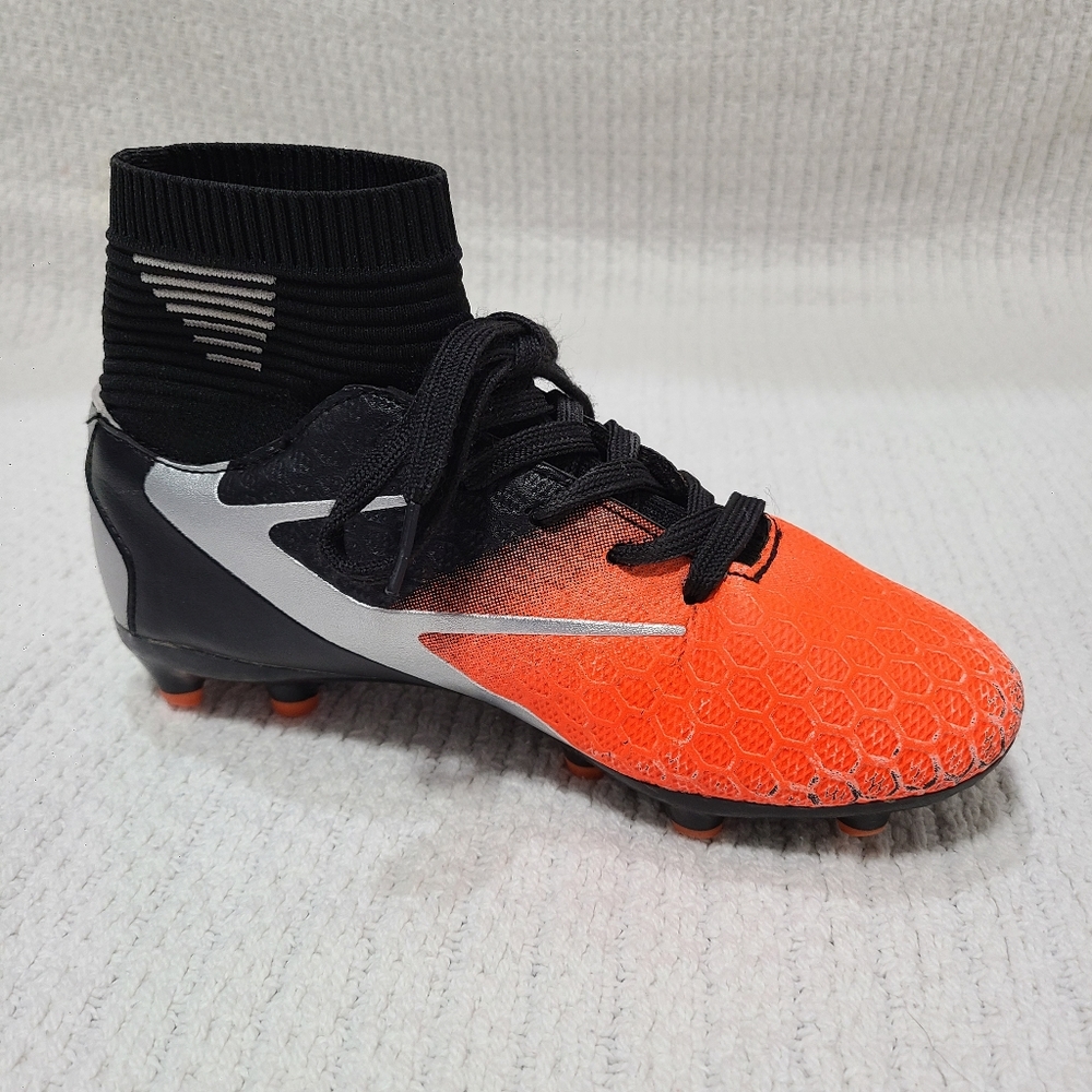 DREAM PAIRS Boys Girls HZ19002K Black Grey Orange Soccer Football Cleats Shoes